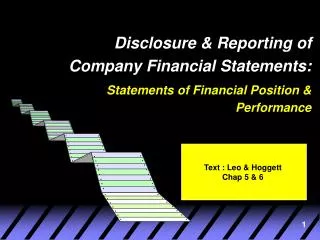 Disclosure &amp; Reporting of Company Financial Statements: