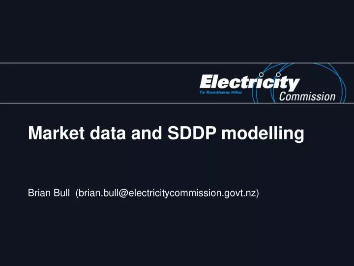 market data and sddp modelling