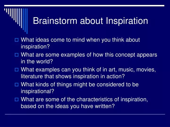 brainstorm about inspiration