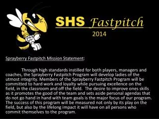 SHS Fastpitch 2014