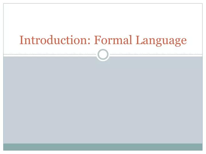 introduction formal language