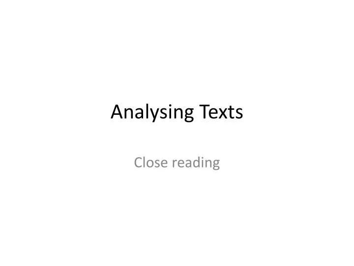 analysing texts