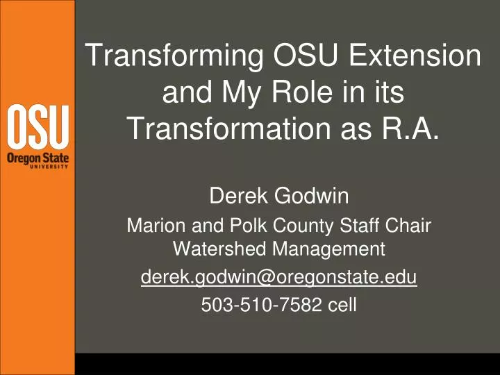 transforming osu extension and my role in its transformation as r a