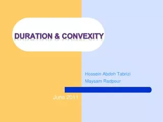 Duration &amp; Convexity