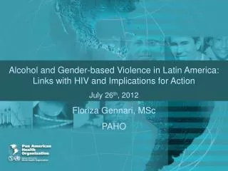 Overview: Linkages Between Alcohol, Gender-based Violence and HIV