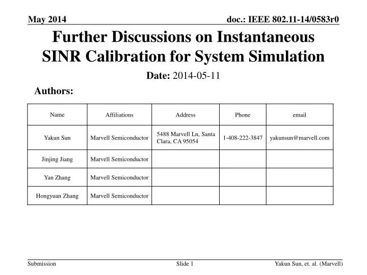 further discussions on instantaneous sinr calibration for system simulation