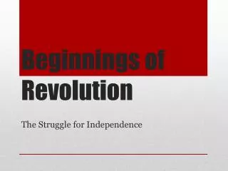 beginnings of revolution