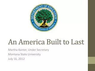 An America Built to Last