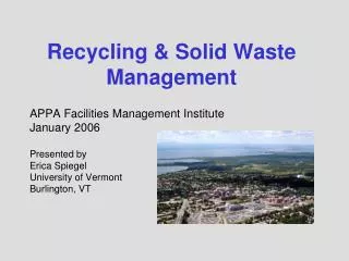 Recycling &amp; Solid Waste Management
