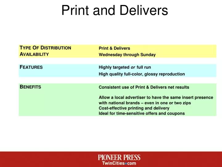 print and delivers