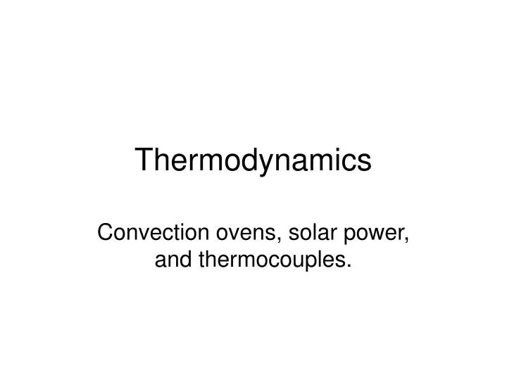 thermodynamics