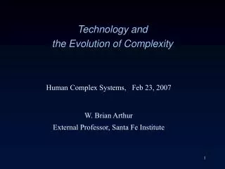 Technology and the Evolution of Complexity