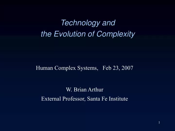 technology and the evolution of complexity