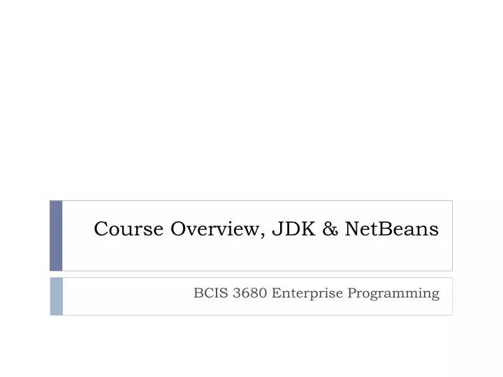 course overview jdk netbeans