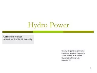 Hydro Power