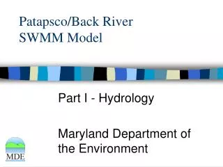 Patapsco/Back River SWMM Model