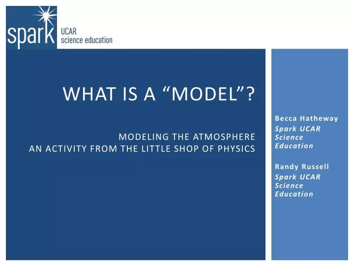 what is a model modeling the atmosphere an activity from the little shop of physics