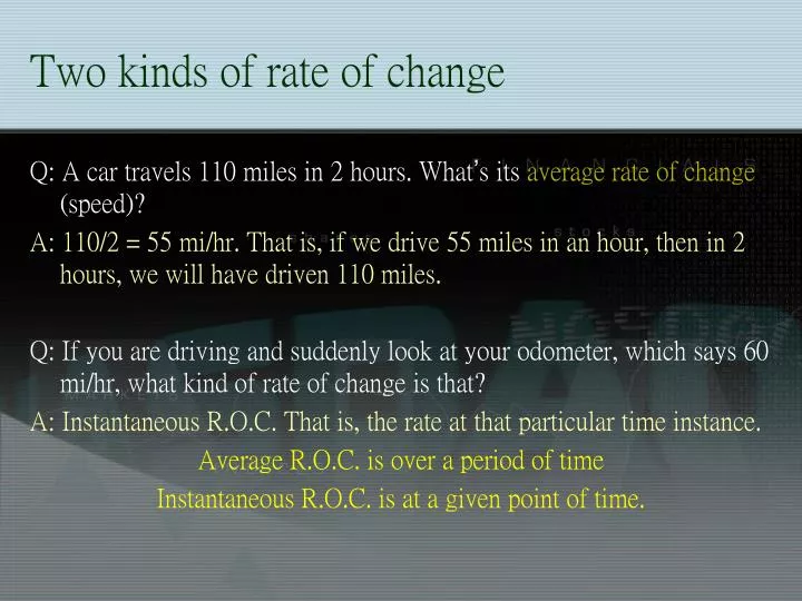 two kinds of rate of change