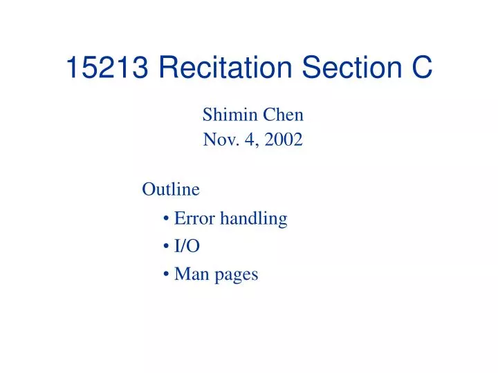 15213 recitation section c