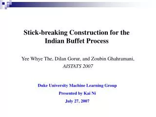 Stick-breaking Construction for the Indian Buffet Process