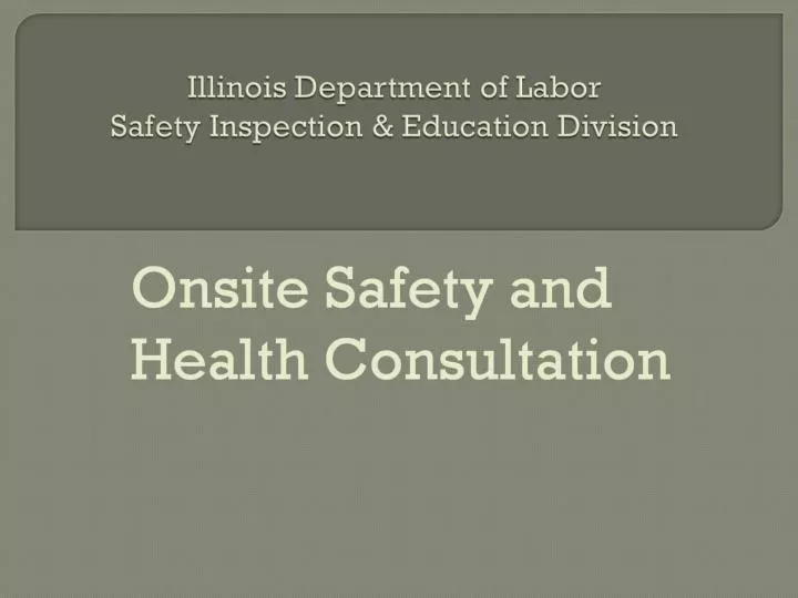illinois department of labor safety inspection education division