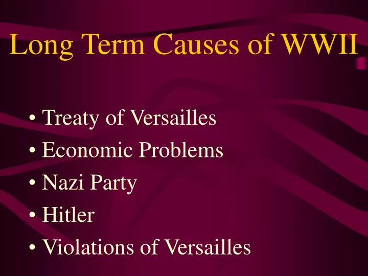 long term causes of wwii