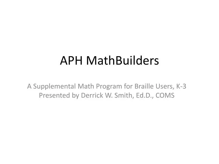 aph mathbuilders