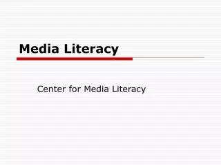 Media Literacy