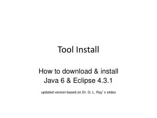 Tool Install