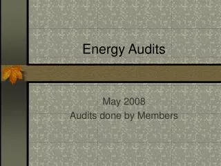 Energy Audits