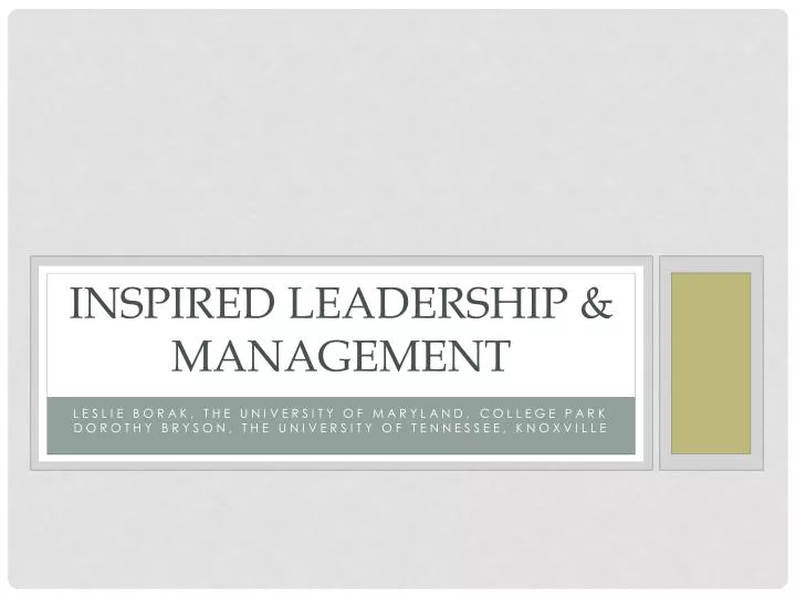 inspired leadership management