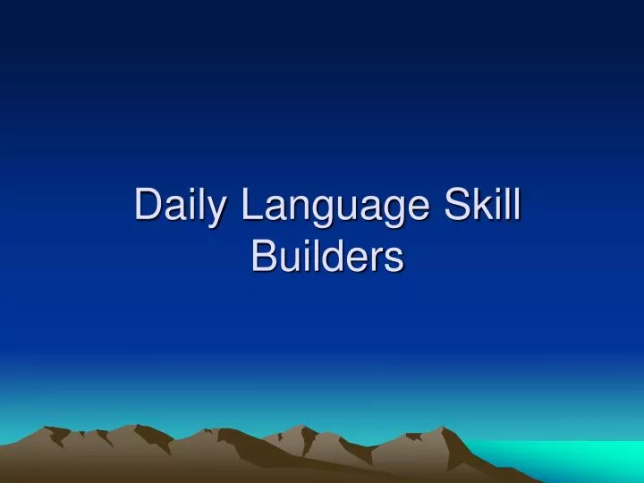 daily language skill builders