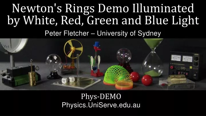newton s rings demo illuminated by white red green and blue light