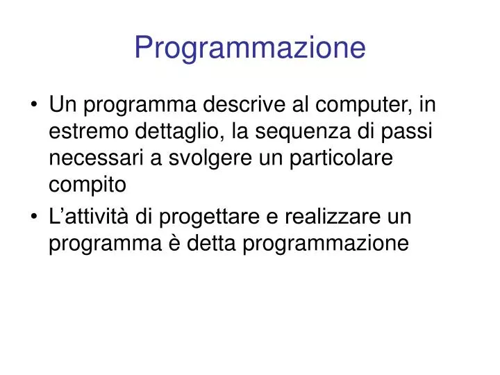 programmazione