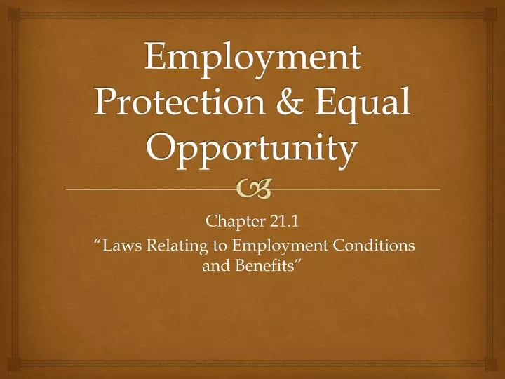 employment protection equal opportunity