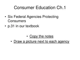 Consumer Education Ch.1