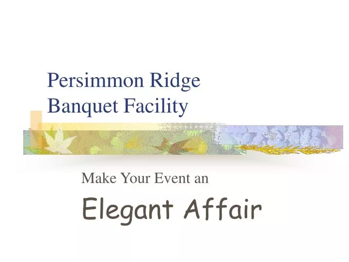 persimmon ridge banquet facility