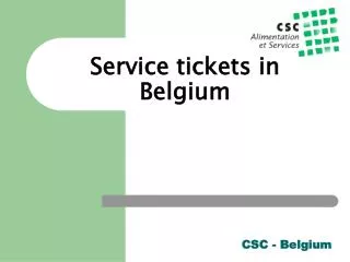 Service tickets in Belgium