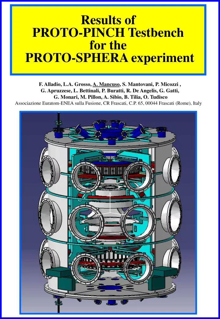 results of proto pinch testbench for the proto sphera experiment