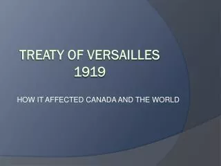 TREATY OF VERSAILLES 1919