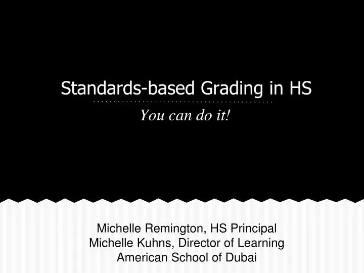 standards based grading in hs