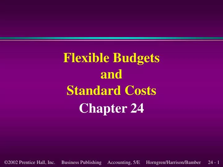 flexible budgets and standard costs