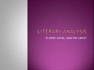 Literary analysis