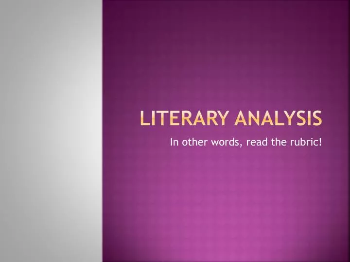literary analysis
