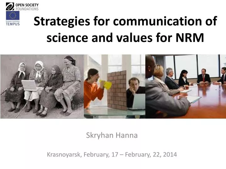 strategies for communication of science and values for nrm