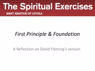 First Principle &amp; Foundation