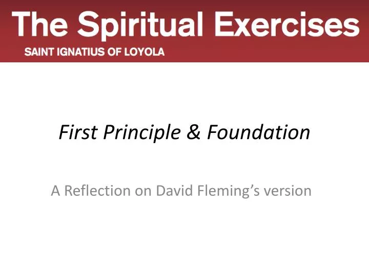 first principle foundation