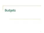 Budgets - slide 1