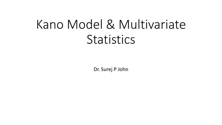 kano model multivariate statistics