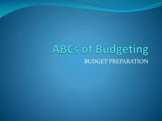 ABCs of Budgeting